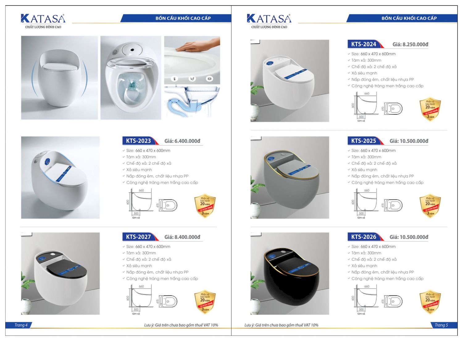 Thiết bị vệ sinh KATASA Catalogue và Bảng giá mới nhất /Page 